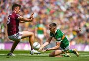 24 July 2022; Diarmuid O'Connor of Kerry in action against Paul Conroy of Galway during the GAA Football All-Ireland Senior Championship Final match between Kerry and Galway at Croke Park in Dublin. Photo by Harry Murphy/Sportsfile