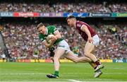 24 July 2022; Jason Foley of Kerry in action against Damien Comer of Galway during the GAA Football All-Ireland Senior Championship Final match between Kerry and Galway at Croke Park in Dublin. Photo by Ramsey Cardy/Sportsfile