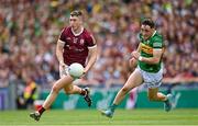 24 July 2022; Johnny Heaney of Galway in action against Paudie Clifford of Kerry during the GAA Football All-Ireland Senior Championship Final match between Kerry and Galway at Croke Park in Dublin. Photo by Ramsey Cardy/Sportsfile