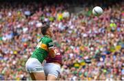 24 July 2022; Seán Kelly of Galway is tackled by David Clifford of Kerry resulting in a yellow card during the GAA Football All-Ireland Senior Championship Final match between Kerry and Galway at Croke Park in Dublin. Photo by David Fitzgerald/Sportsfile
