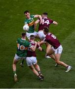 24 July 2022; Diarmuid O'Connor, left, and Jack Barry of Kerry in action against Galway players, left to right, Johnny Heaney, Damien Comer and Paul Conroy during the GAA Football All-Ireland Senior Championship Final match between Kerry and Galway at Croke Park in Dublin. Photo by Daire Brennan/Sportsfile