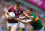 24 July 2022; Shane Walsh of Galway in action against Tom O'Sullivan of Kerry during the GAA Football All-Ireland Senior Championship Final match between Kerry and Galway at Croke Park in Dublin. Photo by David Fitzgerald/Sportsfile