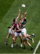 24 July 2022; Diarmuid O'Connor, left, and Jack Barry of Kerry compete for the second half throw-in against Matthew Tierney, left, and Paul Conroy of Galway during the GAA Football All-Ireland Senior Championship Final match between Kerry and Galway at Croke Park in Dublin. Photo by Daire Brennan/Sportsfile