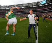 24 July 2022; Kerry manager Jack O'Connor and Paudie Clifford celebrate after the GAA Football All-Ireland Senior Championship Final match between Kerry and Galway at Croke Park in Dublin. Photo by Ramsey Cardy/Sportsfile