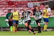 24 July 2022; Rebecca Creagh of Whitehall Rangers celebrates after scoring her side's third goal during the FAI Women’s Intermediate Cup Final 2022 match between Douglas Hall LFC and Whitehall Rangers at Turners Cross in Cork. Photo by Michael P Ryan/Sportsfile