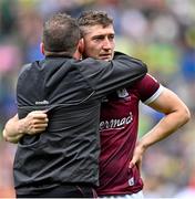 24 July 2022; Johnny Heaney of Galway is consoled after the GAA Football All-Ireland Senior Championship Final match between Kerry and Galway at Croke Park in Dublin. Photo by Piaras Ó Mídheach/Sportsfile