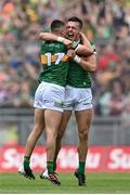 24 July 2022; David Clifford, right, and Seán O'Shea of Kerry celebrate after the GAA Football All-Ireland Senior Championship Final match between Kerry and Galway at Croke Park in Dublin. Photo by Piaras Ó Mídheach/Sportsfile