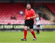 24 July 2022; Referee Mark Kennedy during the FAI Women’s Intermediate Cup Final 2022 match between Douglas Hall LFC and Whitehall Rangers at Turners Cross in Cork. Photo by Michael P Ryan/Sportsfile