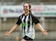 24 July 2022; Erika Browne of Whitehall Rangers celebrates after scoring her side's sixth goal during the FAI Women’s Intermediate Cup Final 2022 match between Douglas Hall LFC and Whitehall Rangers at Turners Cross in Cork. Photo by Michael P Ryan/Sportsfile