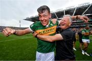 24 July 2022; David Clifford of Kerry celebrates with Kerry county board member Paudie Dineen after the GAA Football All-Ireland Senior Championship Final match between Kerry and Galway at Croke Park in Dublin. Photo by David Fitzgerald/Sportsfile