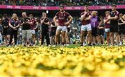 24 July 2022; Damien Comer of Galway and teammates watch the trophy presentation after their side's defeat in the GAA Football All-Ireland Senior Championship Final match between Kerry and Galway at Croke Park in Dublin. Photo by Harry Murphy/Sportsfile