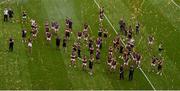 24 July 2022; The Galway panel watch Seán O'Shea lift the Sam Maguire cup after the GAA Football All-Ireland Senior Championship Final match between Kerry and Galway at Croke Park in Dublin. Photo by Daire Brennan/Sportsfile