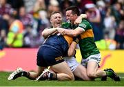 24 July 2022; Kerry players, from left, Shane Ryan, Jason Foley and Paul Murphy celebrate after the GAA Football All-Ireland Senior Championship Final match between Kerry and Galway at Croke Park in Dublin. Photo by David Fitzgerald/Sportsfile