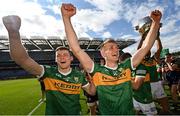 24 July 2022; Gavin White, left, and Killian Spillane of Kerry celebrate after the GAA Football All-Ireland Senior Championship Final match between Kerry and Galway at Croke Park in Dublin. Photo by Ramsey Cardy/Sportsfile