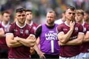 24 July 2022; Damien Comer of Galway, left, and Liam Silke of Galway watch the trophy presentation after their side's defeat in the GAA Football All-Ireland Senior Championship Final match between Kerry and Galway at Croke Park in Dublin. Photo by Harry Murphy/Sportsfile