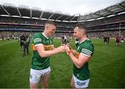 24 July 2022; Jason Foley, left, and Tom O'Sullivan of Kerry celebrate after the GAA Football All-Ireland Senior Championship Final match between Kerry and Galway at Croke Park in Dublin. Photo by Stephen McCarthy/Sportsfile