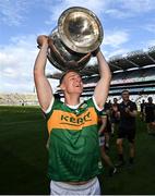 24 July 2022; Gavin Crowley of Kerry celebrates with the Sam Maguire trophy after the GAA Football All-Ireland Senior Championship Final match between Kerry and Galway at Croke Park in Dublin. Photo by Ramsey Cardy/Sportsfile