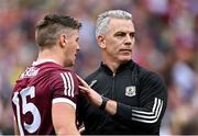 24 July 2022; Galway manager Padraic Joyce with Shane Walsh after their side's defeat in the GAA Football All-Ireland Senior Championship Final match between Kerry and Galway at Croke Park in Dublin. Photo by Piaras Ó Mídheach/Sportsfile