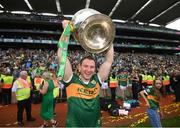 24 July 2022; Tadhg Morley of Kerry celebrates with the Sam Maguire Cup after the GAA Football All-Ireland Senior Championship Final match between Kerry and Galway at Croke Park in Dublin. Photo by Stephen McCarthy/Sportsfile