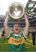 24 July 2022; Gavin Crowley of Kerry celebrates with the Sam Maguire Cup after the GAA Football All-Ireland Senior Championship Final match between Kerry and Galway at Croke Park in Dublin. Photo by Stephen McCarthy/Sportsfile