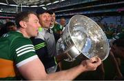 24 July 2022; Kerry manager Jack O'Connor and players celebrate with the Sam Maguire Cup after the GAA Football All-Ireland Senior Championship Final match between Kerry and Galway at Croke Park in Dublin. Photo by Stephen McCarthy/Sportsfile