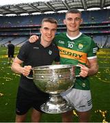 24 July 2022; Dylan Casey, left, and Diarmuid O'Connor of Kerry celebrate with the Sam Maguire Cup after the GAA Football All-Ireland Senior Championship Final match between Kerry and Galway at Croke Park in Dublin. Photo by Stephen McCarthy/Sportsfile