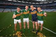 24 July 2022; Kerry players, from left, Graham O'Sullivan, Jason Foley, Shane Ryan and Tom O'Sullivan celebrate after the GAA Football All-Ireland Senior Championship Final match between Kerry and Galway at Croke Park in Dublin. Photo by Stephen McCarthy/Sportsfile