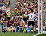 24 July 2022; Killian Spillane of Kerry escapes Kieran Molloy of Galway and goalkeeper Connor Gleeson to score a late point during the GAA Football All-Ireland Senior Championship Final match between Kerry and Galway at Croke Park in Dublin. Photo by Ray McManus/Sportsfile