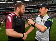 24 July 2022; Kerry manager Jack O'Connor and Galway coach Cian O'Neill after the GAA Football All-Ireland Senior Championship Final match between Kerry and Galway at Croke Park in Dublin. Photo by Ramsey Cardy/Sportsfile