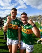 24 July 2022; David Clifford, left, and Jack Savage of Kerry celebrate after the GAA Football All-Ireland Senior Championship Final match between Kerry and Galway at Croke Park in Dublin. Photo by David Fitzgerald/Sportsfile