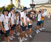 24 July 2022; Team Ireland athletes during the 2022 European Youth Summer Olympic Festival Opening Ceremony in Banská Bystrica, Slovakia. Photo by Eóin Noonan/Sportsfile ***  ***
