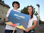 24 July 2022; Flagbearers Bethany McCauley and Sam Coleman of Team Ireland before the 2022 European Youth Summer Olympic Festival Opening Ceremony in Banská Bystrica, Slovakia. Photo by Eóin Noonan/Sportsfile ***  ***