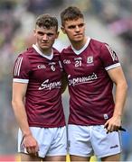 24 July 2022; Galway players John Daly, left, and Paul Kelly after their side's defeat in the GAA Football All-Ireland Senior Championship Final match between Kerry and Galway at Croke Park in Dublin. Photo by Piaras Ó Mídheach/Sportsfile