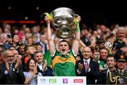 24 July 2022; Kerry captain Seán O'Shea lifts the Sam Maguire Cup after the GAA Football All-Ireland Senior Championship Final match between Kerry and Galway at Croke Park in Dublin. Photo by Stephen McCarthy/Sportsfile