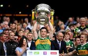 24 July 2022; Paul Murphy of Kerry lifts the Sam Maguire Cup after the GAA Football All-Ireland Senior Championship Final match between Kerry and Galway at Croke Park in Dublin. Photo by Stephen McCarthy/Sportsfile
