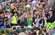 24 July 2022; Kerry captain Seán O'Shea lifts the Sam Maguire cup after the GAA Football All-Ireland Senior Championship Final match between Kerry and Galway at Croke Park in Dublin. Photo by Brendan Moran/Sportsfile