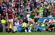 24 July 2022; David Clifford of Kerry celebrate alongside a dejected John Daly of Galway at the final whistle of the GAA Football All-Ireland Senior Championship Final match between Kerry and Galway at Croke Park in Dublin. Photo by Brendan Moran/Sportsfile