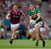 24 July 2022; Seán O'Shea of Kerry in action against Liam Silke of Galway during the GAA Football All-Ireland Senior Championship Final match between Kerry and Galway at Croke Park in Dublin. Photo by Brendan Moran/Sportsfile