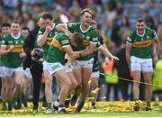 24 July 2022; Jack Savage, right, and Killian Spillane of Kerry embrace after their side's victory in the GAA Football All-Ireland Senior Championship Final match between Kerry and Galway at Croke Park in Dublin. Photo by Harry Murphy/Sportsfile