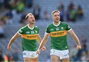 24 July 2022; Adrian Spillane, right, and Jack Savage of Kerry after their side's victory in the GAA Football All-Ireland Senior Championship Final match between Kerry and Galway at Croke Park in Dublin. Photo by Harry Murphy/Sportsfile