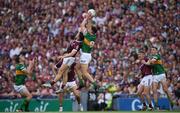 24 July 2022; Jack Barry of Kerry wins possession ahead of Damien Comer of Galway during the GAA Football All-Ireland Senior Championship Final match between Kerry and Galway at Croke Park in Dublin. Photo by Ray McManus/Sportsfile