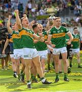 24 July 2022; Killian Spillane of Kerry celebrates after the GAA Football All-Ireland Senior Championship Final match between Kerry and Galway at Croke Park in Dublin. Photo by Ramsey Cardy/Sportsfile