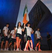 24 July 2022; Flagbearers Bethany McCauley and Sam Coleman of Team Ireland during the 2022 European Youth Summer Olympic Festival Opening Ceremony in Banská Bystrica, Slovakia. Photo by Eóin Noonan/Sportsfile