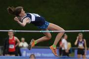 24 July 2022; Eve Dunphy of St. Senans A.C., Kilkenny competing in the Under 16 Juvenile Pentathlon during day two of the AAI Games and Combined Events Track and Field Championships at Tullamore, Offaly. Photo by George Tewkesbury/Sportsfile