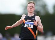 24 July 2022; Keith Pike of Clonliffe Harriers A.C. after competing in the Senior 100m during day two of the AAI Games and Combined Events Track and Field Championships at Tullamore, Offaly. Photo by George Tewkesbury/Sportsfile