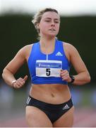 24 July 2022; Sarah Quinn of St. Colmans South Mayo A.C. competing in the Senior 100m during day two of the AAI Games and Combined Events Track and Field Championships at Tullamore, Offaly. Photo by George Tewkesbury/Sportsfile