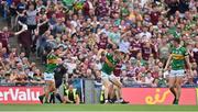 24 July 2022; Micheál Burns, left, and Killian Spillane of Kerry celebrate winning a fre kick in the 67th minute during the GAA Football All-Ireland Senior Championship Final match between Kerry and Galway at Croke Park in Dublin. Photo by Brendan Moran/Sportsfile