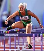 24 July 2022; Sarah Lavin of Ireland competes in the women's 100m hurdles semi-final during day ten of the World Athletics Championships at Hayward Field in Eugene, Oregon, USA. Photo by Sam Barnes/Sportsfile