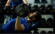 26 July 2022; Harry Byrne during a Leinster Rugby Gym session at Leinster HQ in Dublin. Photo by Harry Murphy/Sportsfile