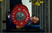 26 July 2022; Max Deegan during a Leinster Rugby Gym session at Leinster HQ in Dublin. Photo by Harry Murphy/Sportsfile